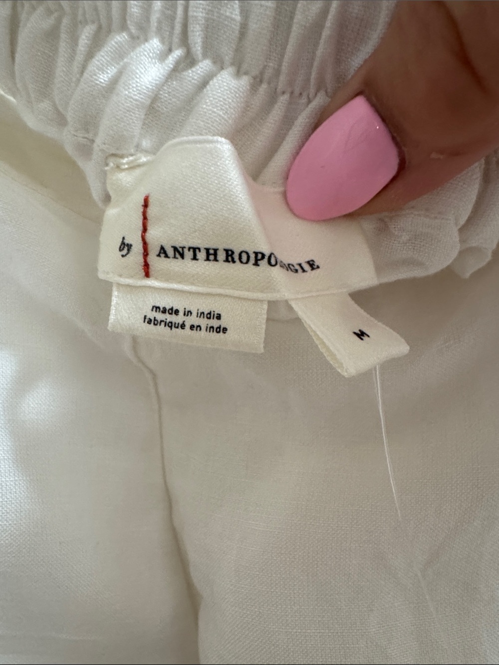 Anthropologie Cream Wide-Leg Embroidered pants - Picture 3 of 4